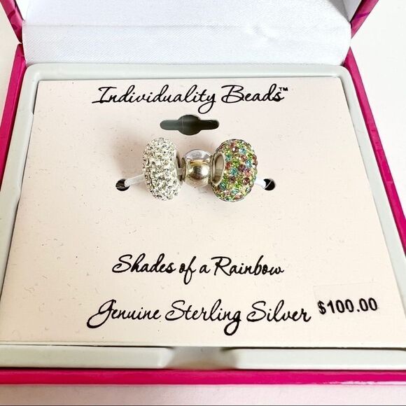 Individuality Beads Shades of a Rainbow Rhinestone Beads Sterling Silver NEW - Picture 2 of 7